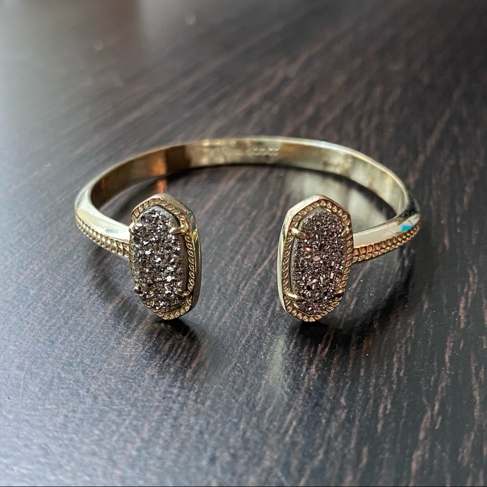 Kendra Scott Gold Cuff Bracelet in Platinum Drusy